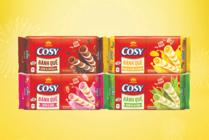 Bánh quế Cosy mix vị 117,6g x 24 gói