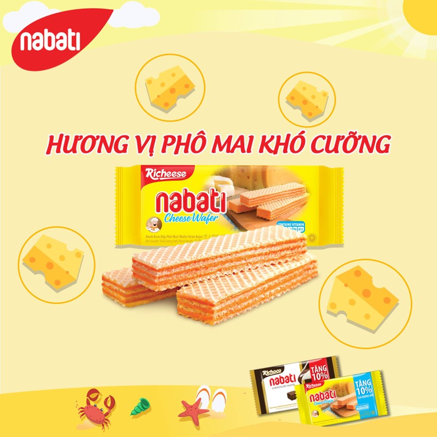 Bánh xốp nhân phô mai Nabati 110g x 24 hộp