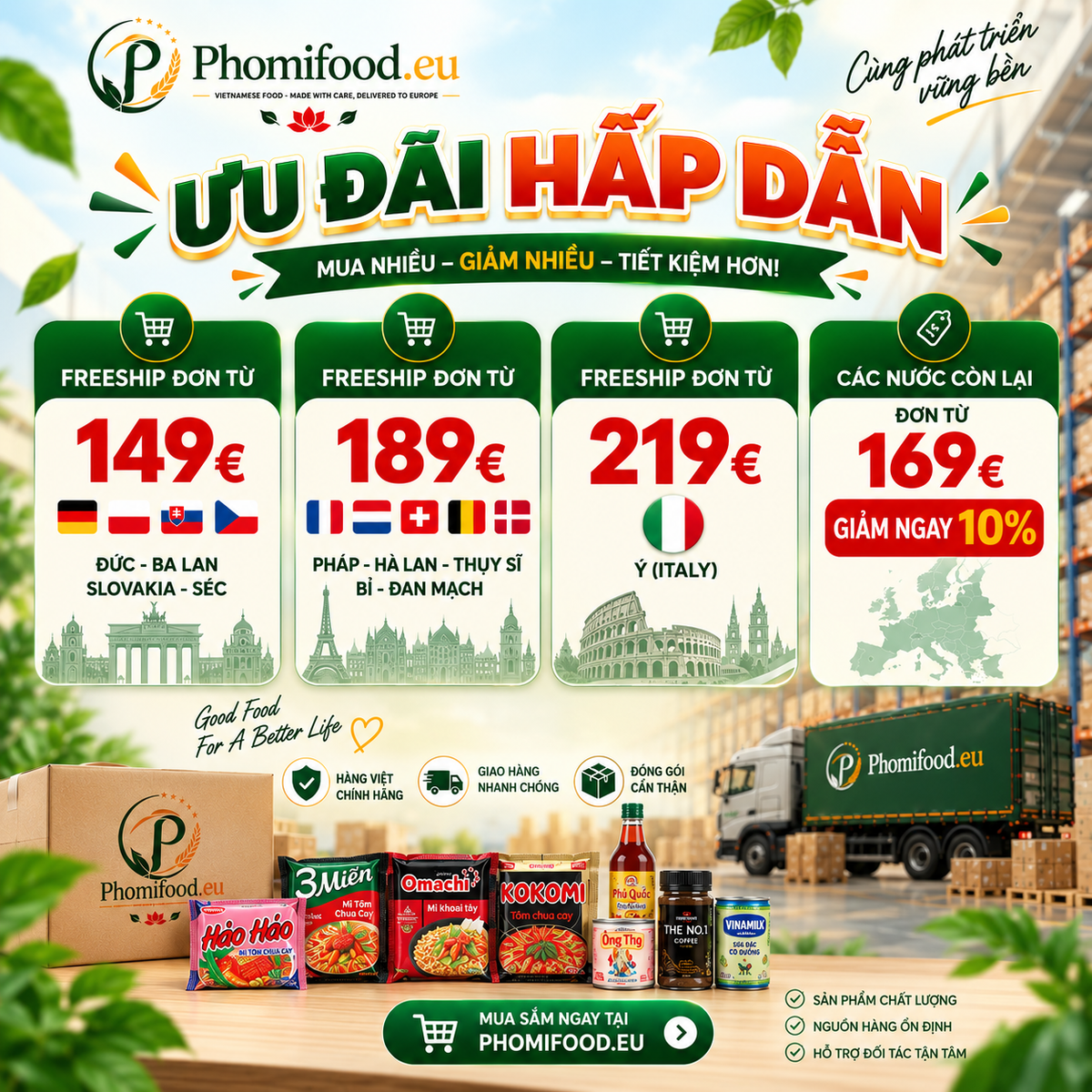 Ưu đãi vận chuyển PHOMIFOOD
