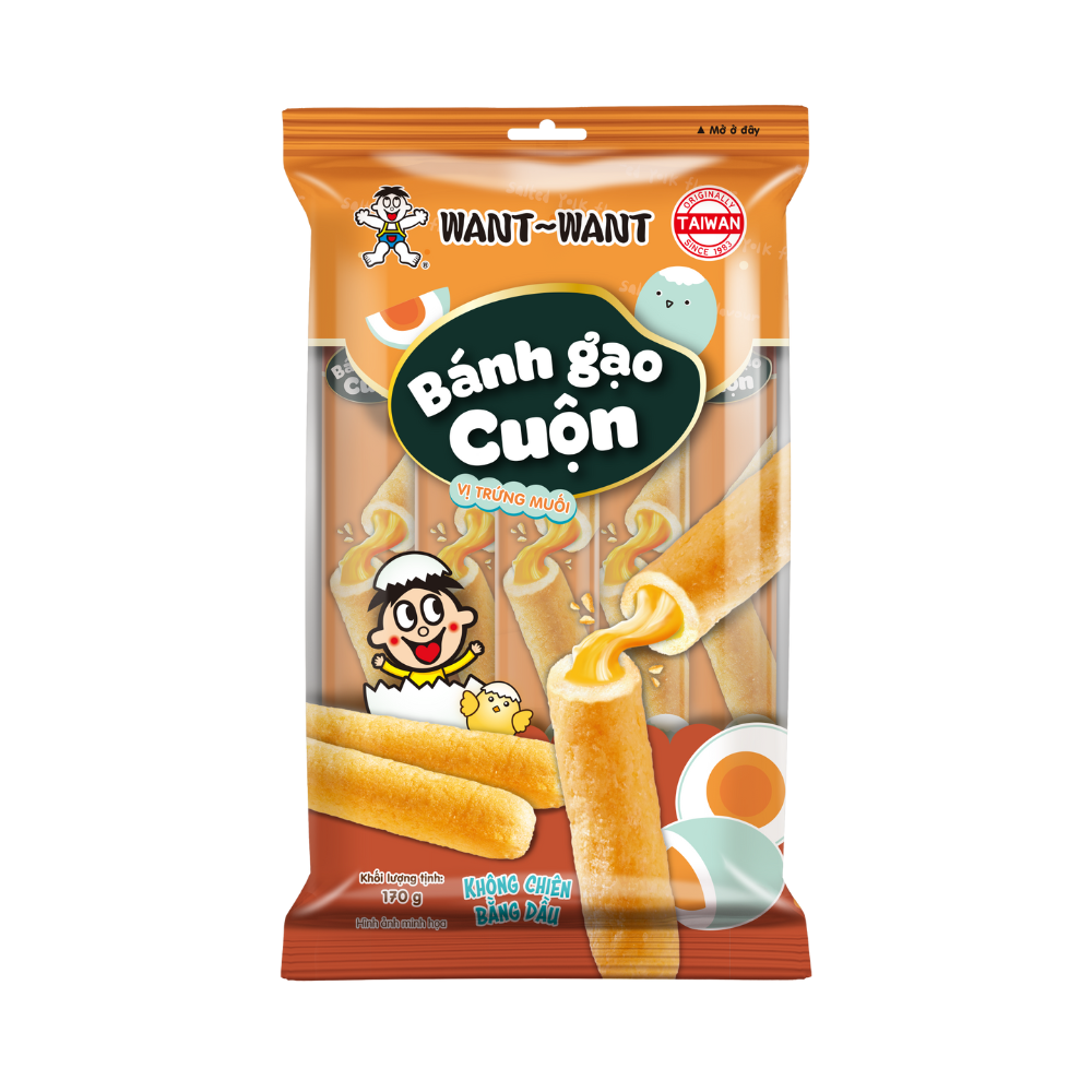 Bánh gạo cuộn want want trứng muối 180g x 20