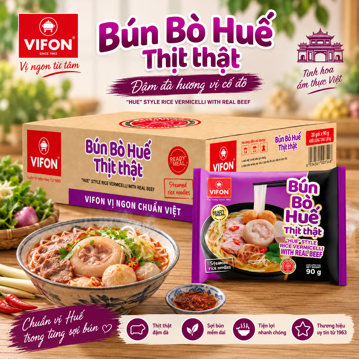 Bún Bò Huế VIFON Thịt Thật