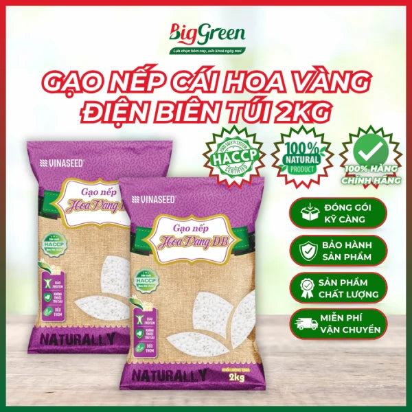 Gạo nếp Điện Biên Vinassed 2 kg x 25