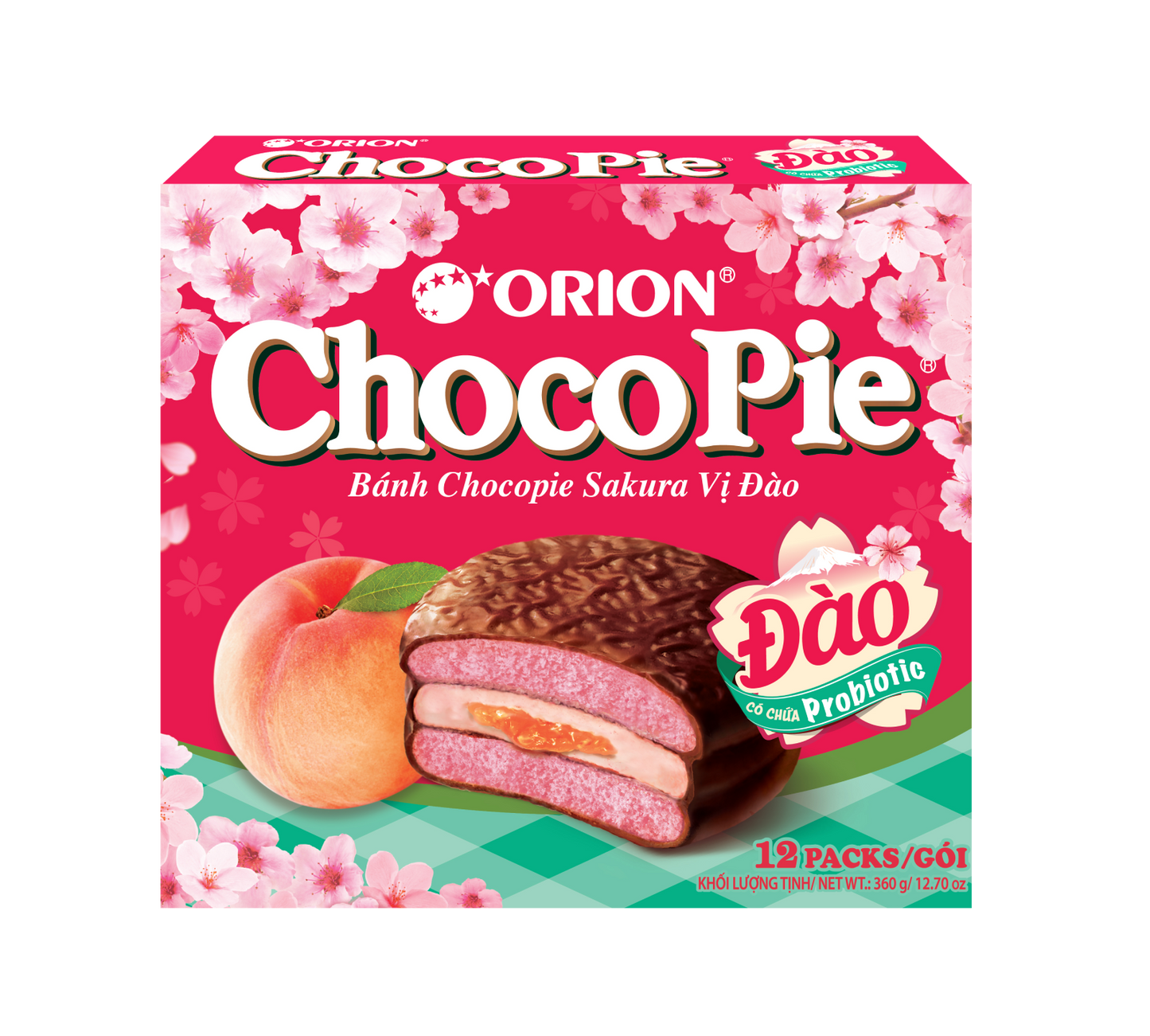 Bánh chocopie đào 360g x 8