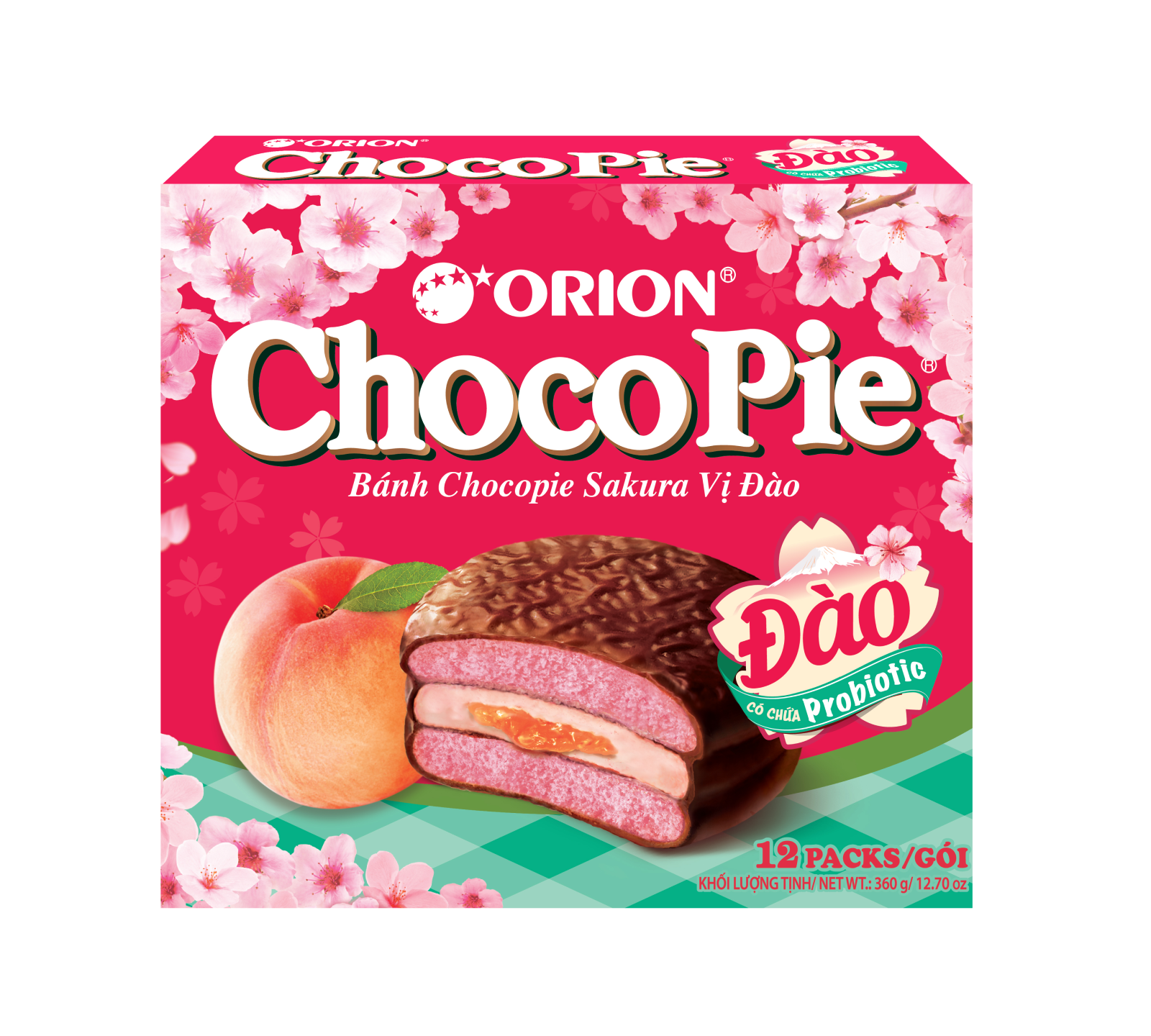 Bánh chocopie đào 360g x 8