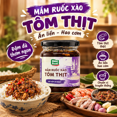 Mắm Ruốc Xào Tôm Thịt Ăn Liền Hao Cơm
