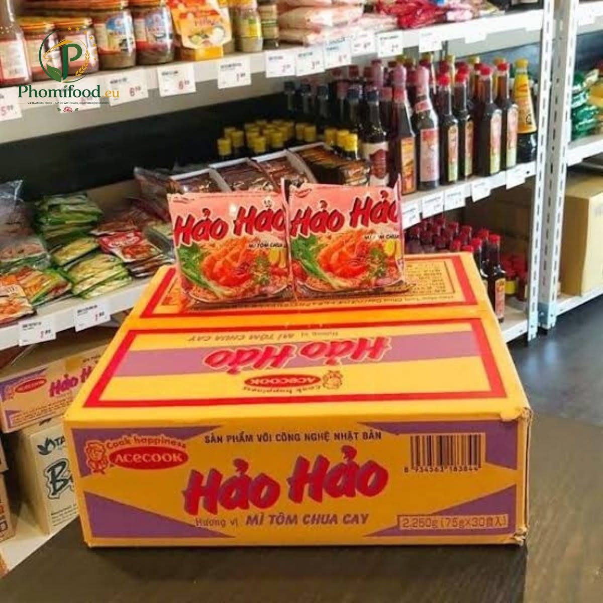 ACECOOK - Mì tôm Hảo Hảo vị Tôm Chua Cay 75g x 30 gói