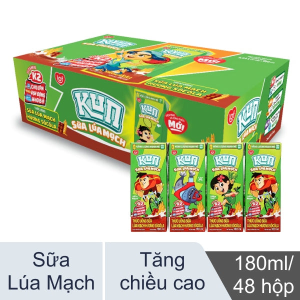 Sữa Kun Hương Socola Lúa Mạch 180ml x 48 hộp