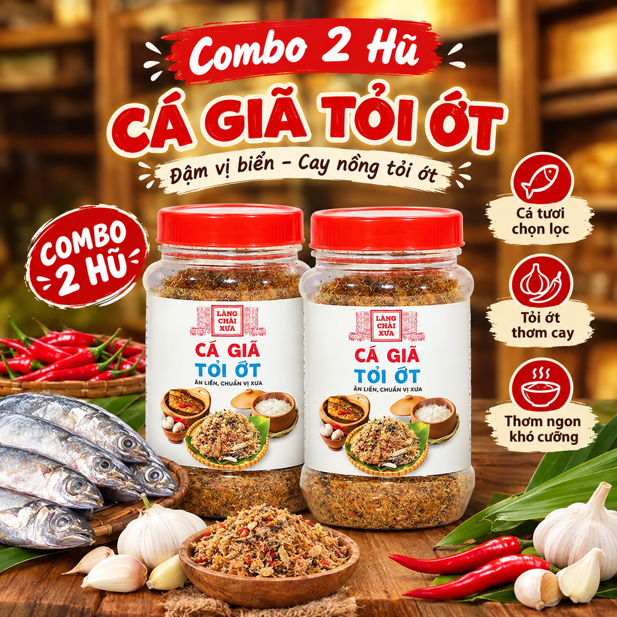 Cá Giã Tỏi Ớt Làng Chài Xưa