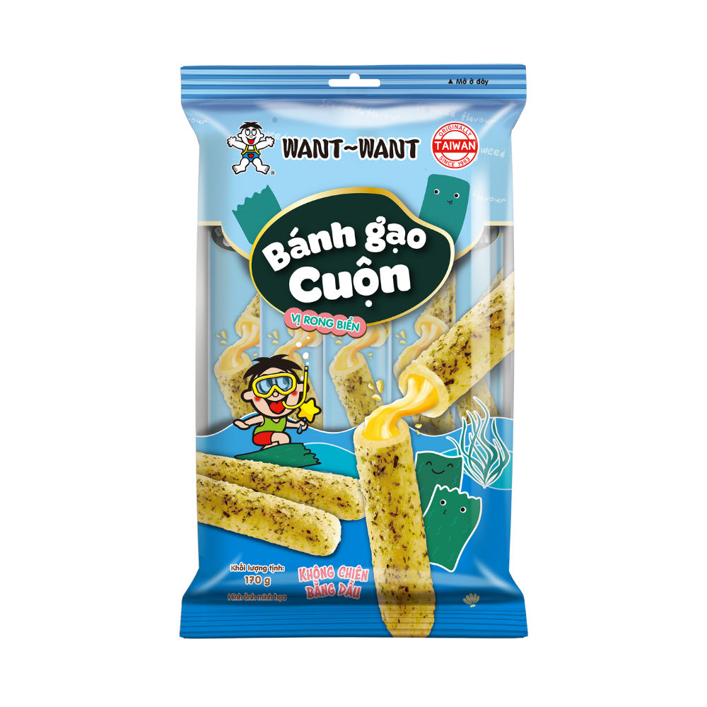 Bánh gạo cuộn want want rong biển 180g x 20