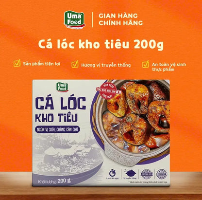 Cá Lóc Kho Tiêu Uma' Food Ăn Liền 200g