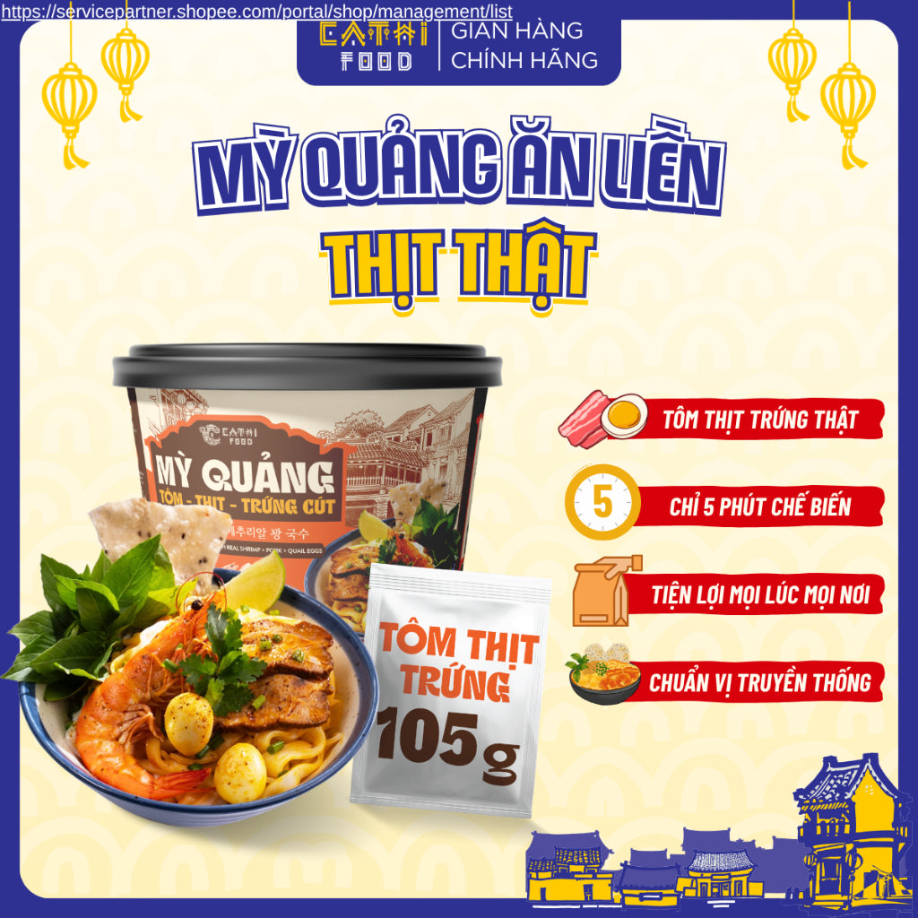 Mỳ quảng Hội An ăn liền CaThifood 4 vị