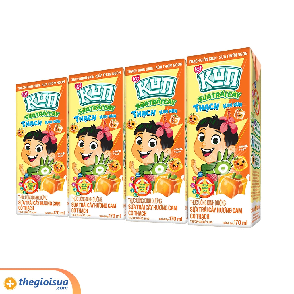 Sữa Kun trái cây hương cam có thạch