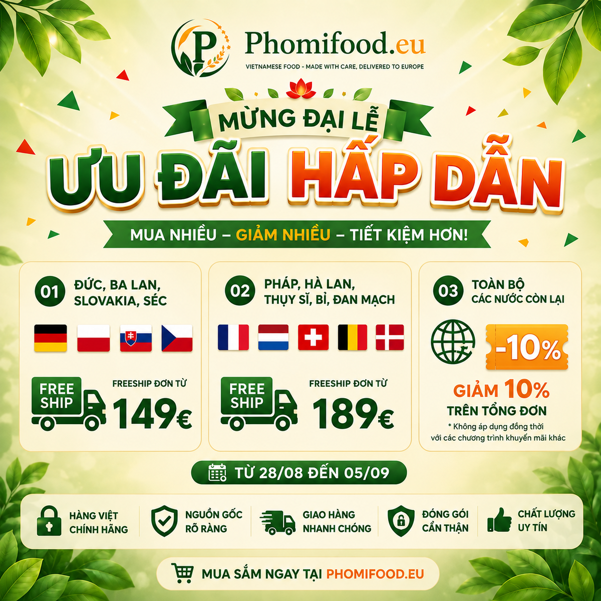 Ưu đãi vận chuyển PHOMIFOOD