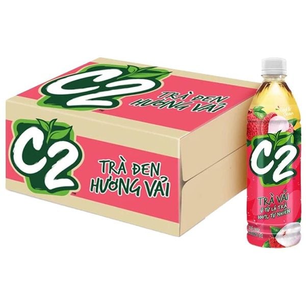 Hồng trà C2 vị vải 455ml x 24